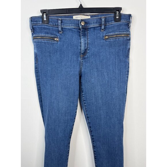 Gap 1969 Women’s True Skinny Ankle Jeans 33 Tall Blue Zip Pockets Stretch - Picture 2 of 11